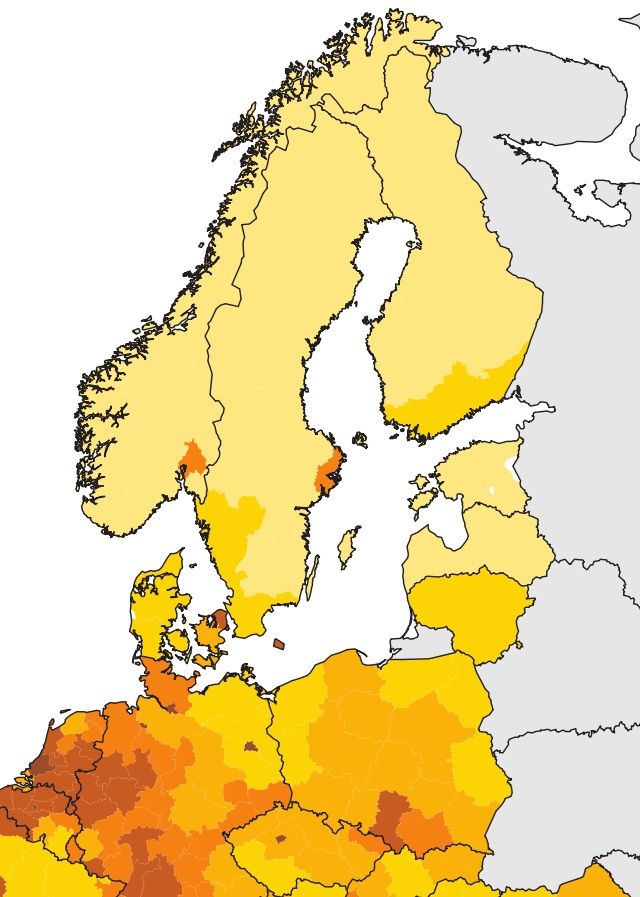 Gsto zaludnienia w Szwecji i Polsce