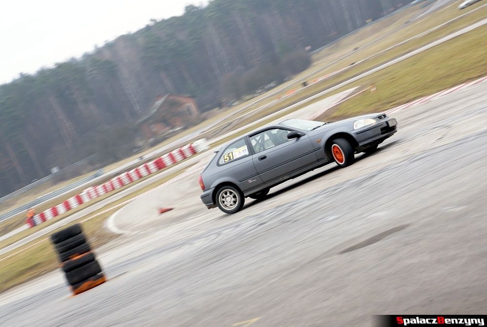 Honda Civic szara beczka na 2. runda SuperOes Kielce 2014