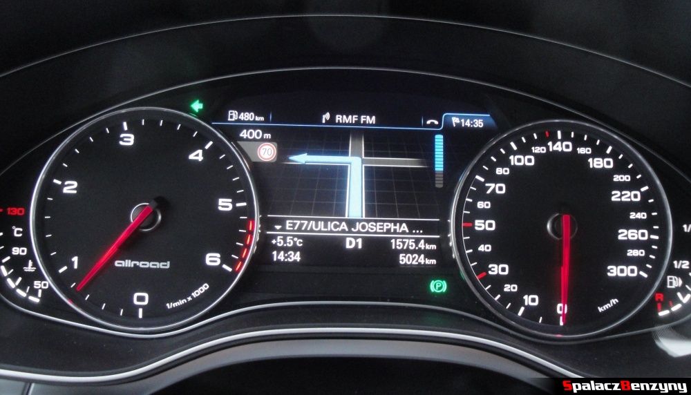 Nawigacja midzy zegarami w Audi A6 allroad quattro