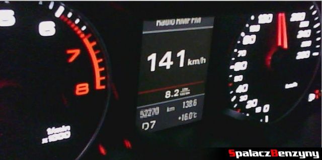 Spalanie benzyny 140 km h w 2.0 TFSI Audi quattro s-tronic