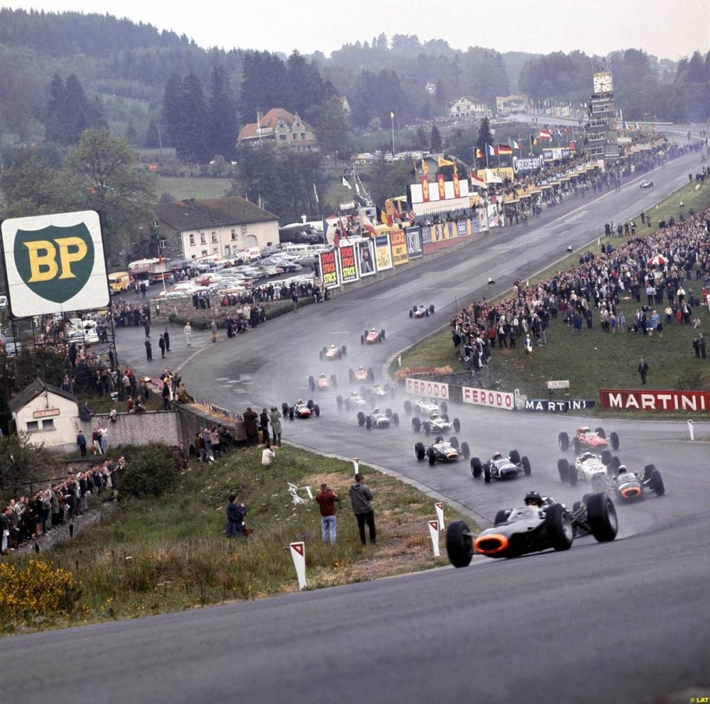 Stare 1965 r Eau Rouge na Circuit de Spa-Francorchamps