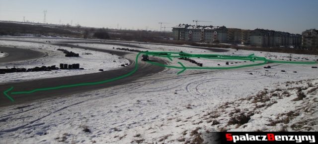 Trasa po śniegu na Rally Sprint Adriana na Torze w Lublinie